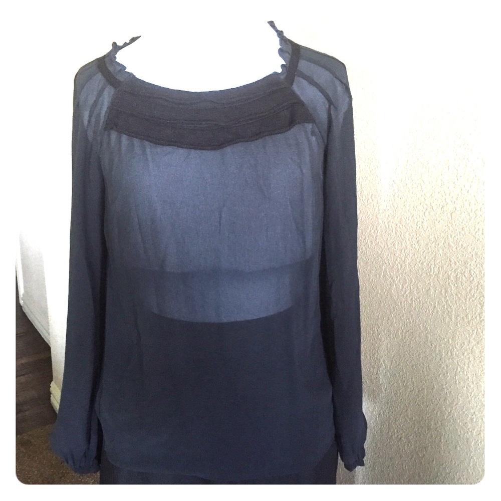 Y2K Vintage Ann Taylor Sheer Silk Blouse Size Small